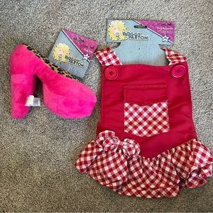 Doggy Parton dog dress and heel shoe toy Dolly Parton